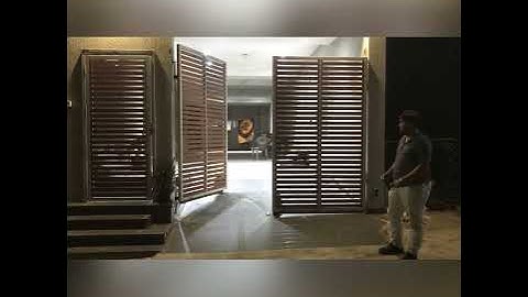 Swing gate automation open on ramp at Adajan done by krishna home automation +919016042525