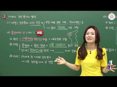 [중3역사] 농민 봉기의 발생(홍경래의 난, 임술 농민 <strong>봉기</strong>) - 온리원 윤미 선생님