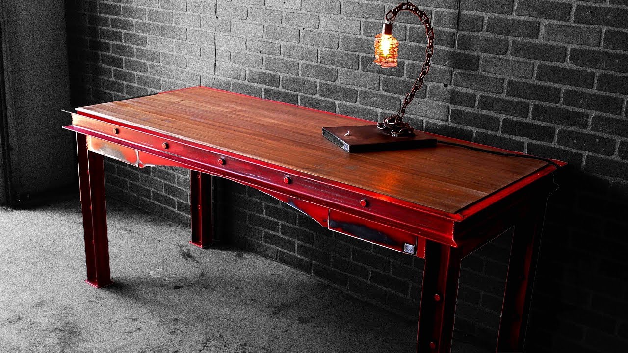 Distressed Industrial Desk How To Youtube