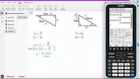 Finding the side trig examples (using Classpad)