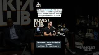 Abdul El-Sayed talks about how his message doesn't change from donors to voters