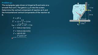 FLUID PRESSURE on PLANE SURFACES, Example 37