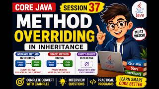 37. Java Method Overriding in Inheritance | Static Method Hiding | Empty Object Reference