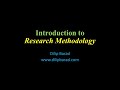 Introduction to Research Methodology for Humanities Subjects | Dilip Barad | 2021 Sept 27