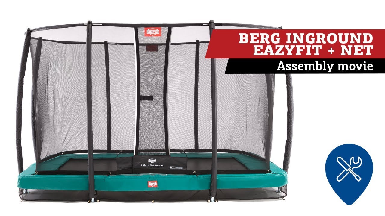 BERG InGround trampoline Safety net Deluxe | assembly - YouTube