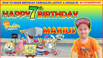 SPONGEBOB II HOW TO MAKE BIRTHDAY TARPAULIN LAYOUT IN MS POWERPOINT II POWERPOINT TUTORIAL