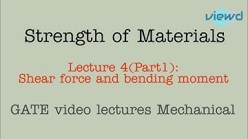 Strength of Materials | Lecture 4 | Part 1 | Shear Force and Bending Moment | GATE Lectures