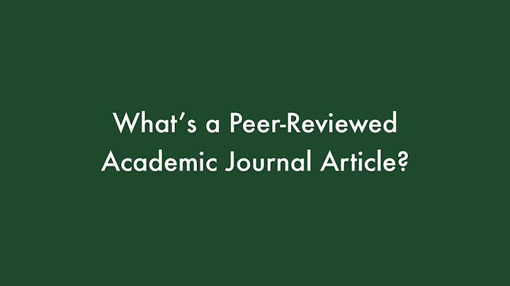 What is a peer reviewed article