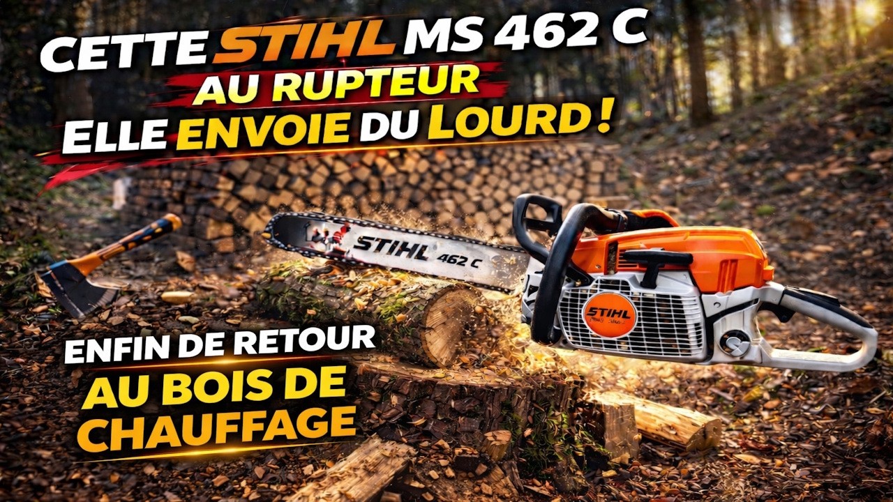 🔥Affouage 2025/2026🔥 enfin pue de pluie🌧 le soleil et rude retour la STIHL MS 462c, au rupteur