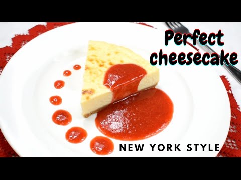Delicious Cheesecake Recipe Homemade New York Style with Plating Decoration English