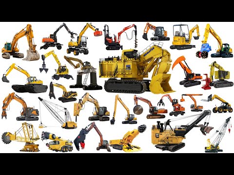 EXCAVATOR Vehicles - Tổng hợp Máy Xúc, Cần Cẩu | Crane, Digger, Excavator, Hammer, Grapple, Auger
