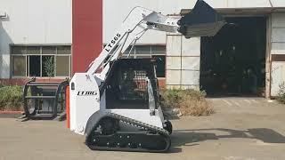 Multi-function Crawler skid steer loader with soft bag clamp, stump crusher forklift #automobile screenshot 5