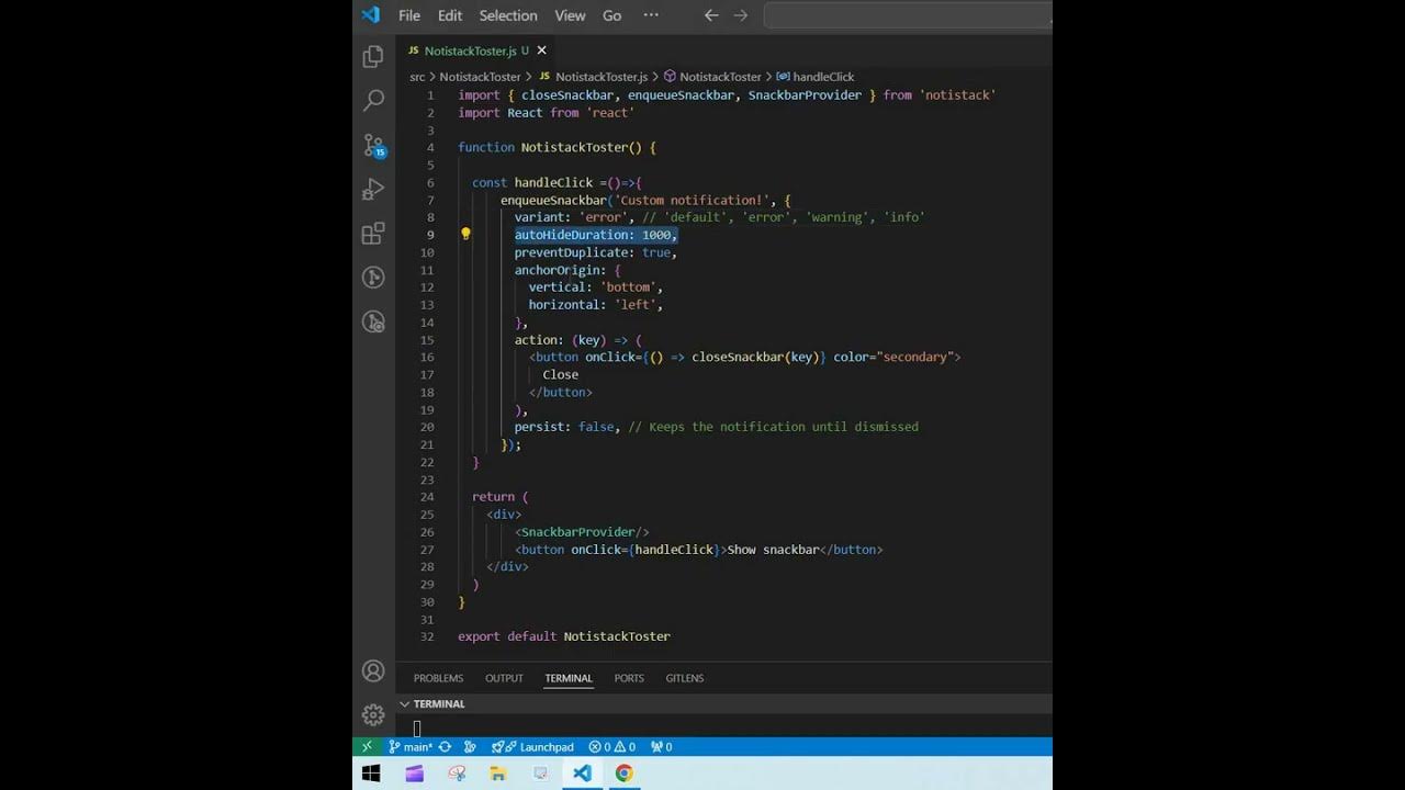 🚀 Simple Snackbar With Notistack In React JS || Customize Notistack in ...