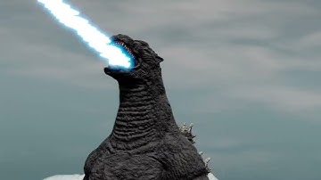 Godzilla Atomic Breath Particle System Blender 3D Animation Test