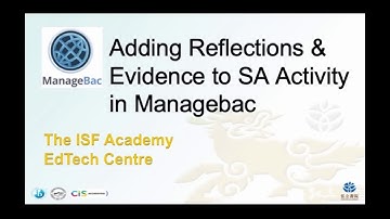 Managebac Adding SA Reflection