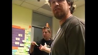 The Phineas and Ferb team cover Rob Hughes’ office in sticky notes