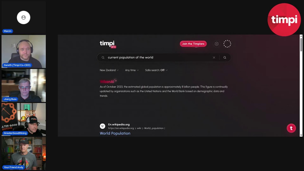 Timpi Search Live Demo