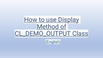 List of Methods of cl_demo_output Class (English)