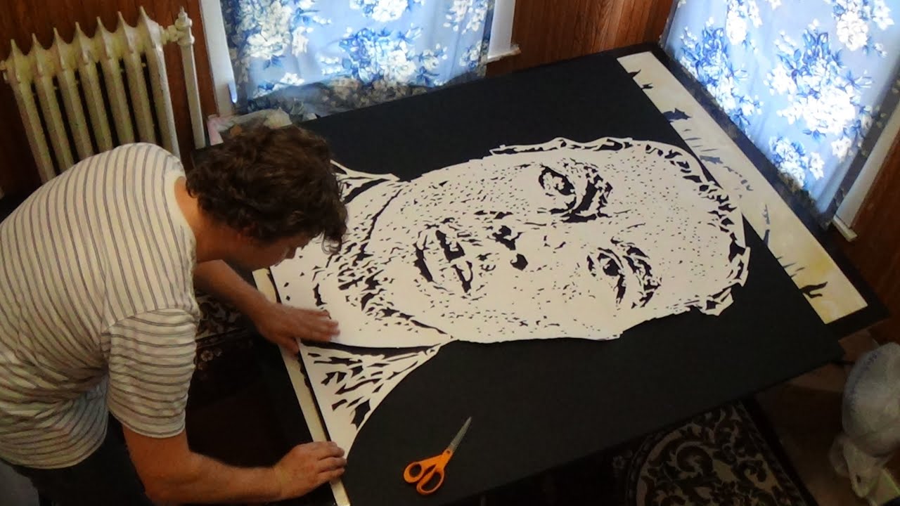 Cut out of paper portrait of Bob Marley YouTube