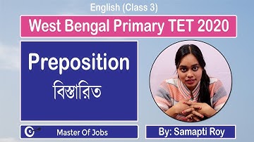 Class 3 | English | Prepositions Examples  - WB Primary TET 2020 | Master Of Jobs