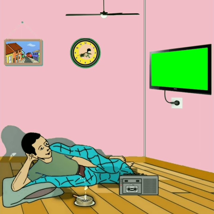 Green Screen Animasi Nonton TV