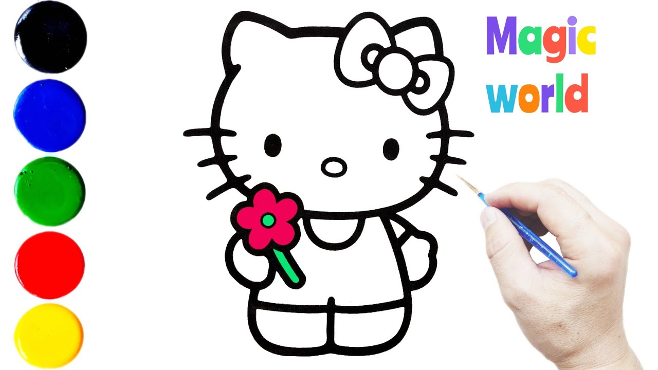 Easy How to Draw Hello Kitty Tutorial Video and Hello Kitty Coloring Page, by JINZZY - OnDemand Interaction with Live Characters