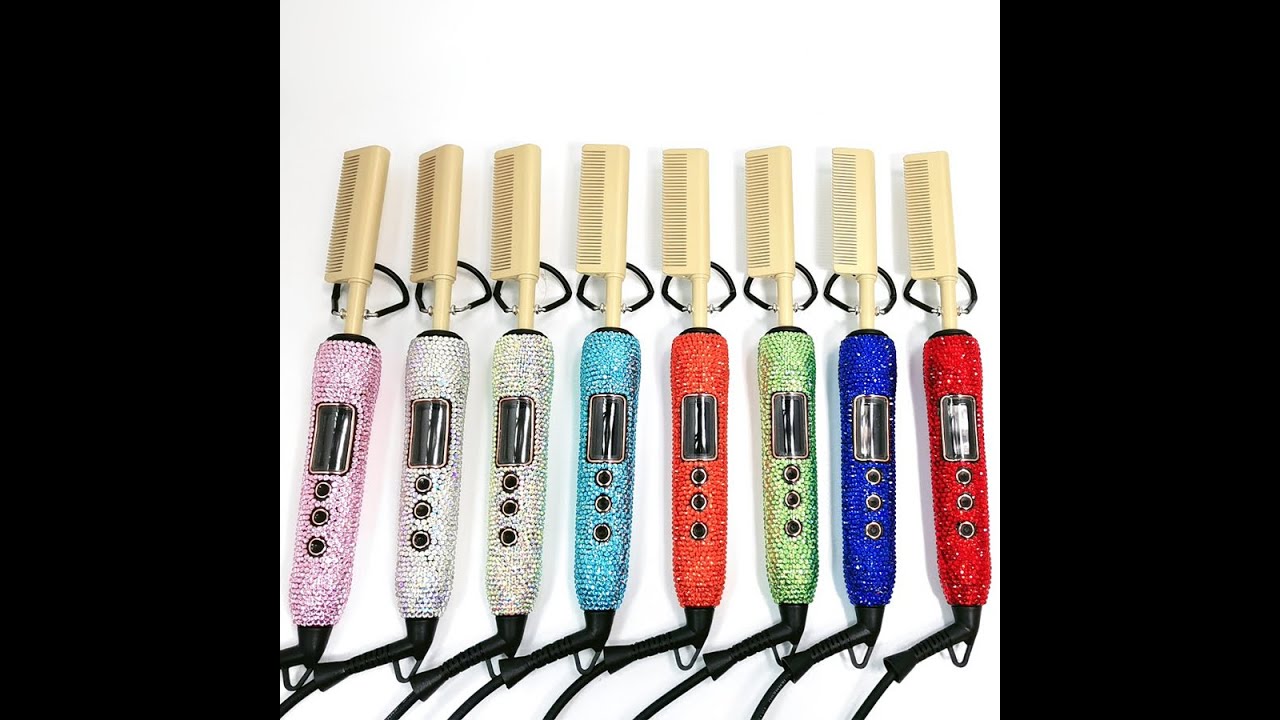 How to use led display bling bling hot hair comb for wig