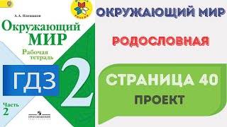 Родословная. Проект. Окружающий мир 2 класс. ГДЗ стр. 40