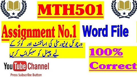 MTH501 Assignment No.1 Correct Solution|| vu mth501 assignment solution||