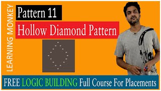 Pattern 11 Hollow Diamond Pattern || Program 39 || Logic Building || Learning Monkey ||