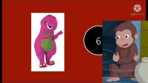 Curious George gets a Barney Error on his Commodore 64