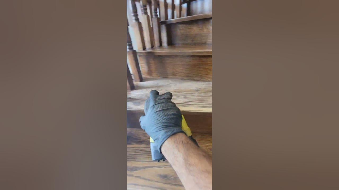 How to repair worn stains and scratches on stairs and floor YouTube