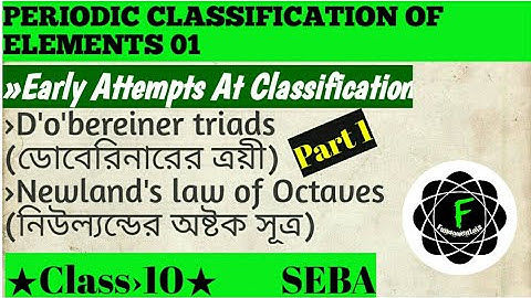 Class10 Science ||Chapter 5- Periodic Classification Of Elements 01|| Bengali Medium