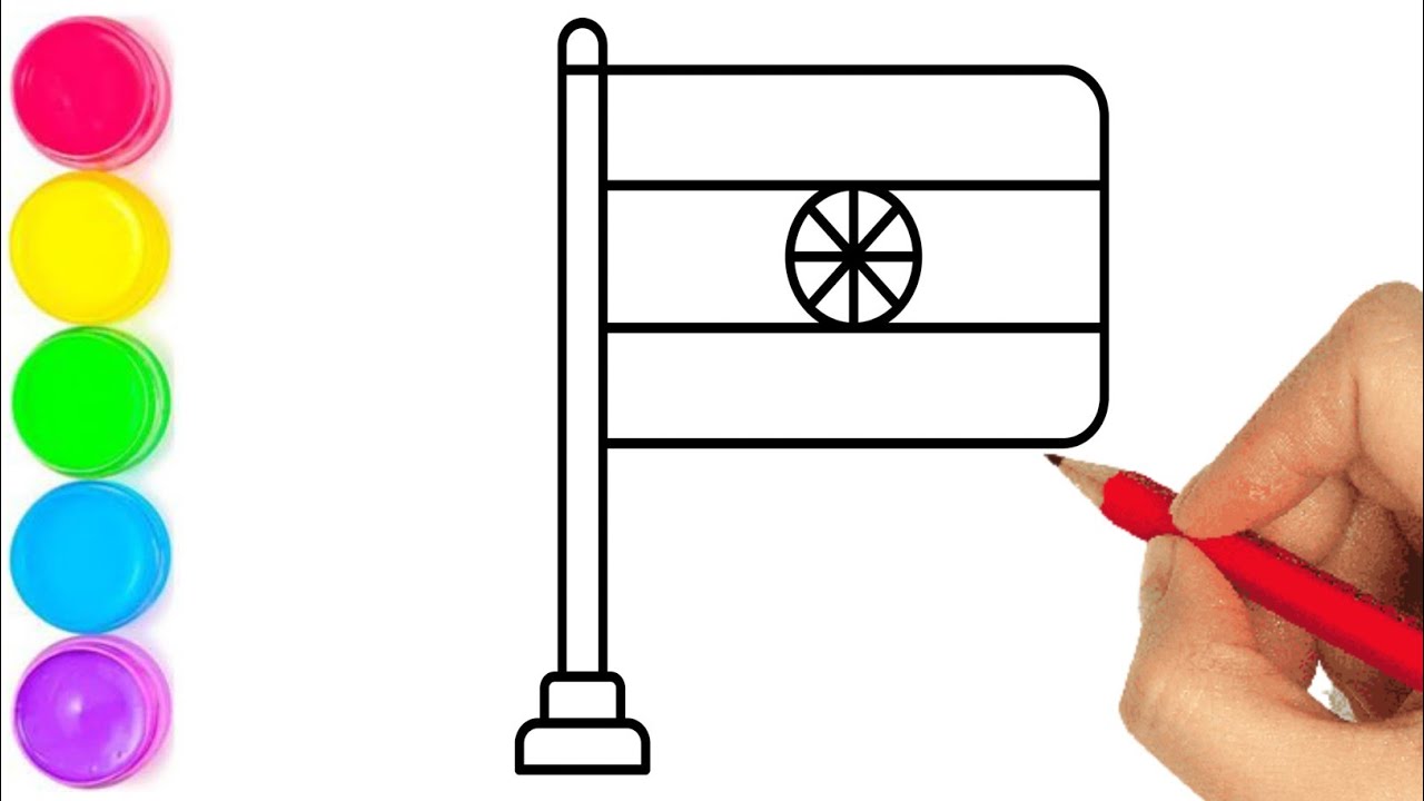 Flag Drawing How to draw Indian Flag Easy Step By Step Flag drawing