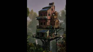 Solarpunk Forest City in Blender Timelapse