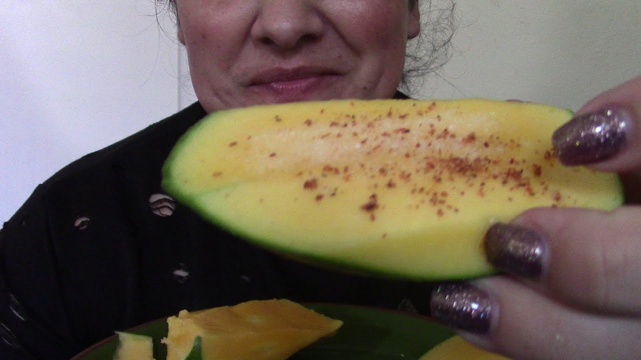 ASMR Sweet Mango With Salt And Mexican Tajin
