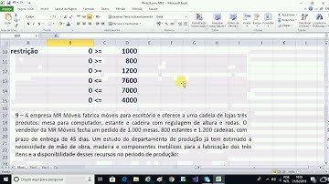 Pesquisa Operacional  Min Custo (SOLVER)