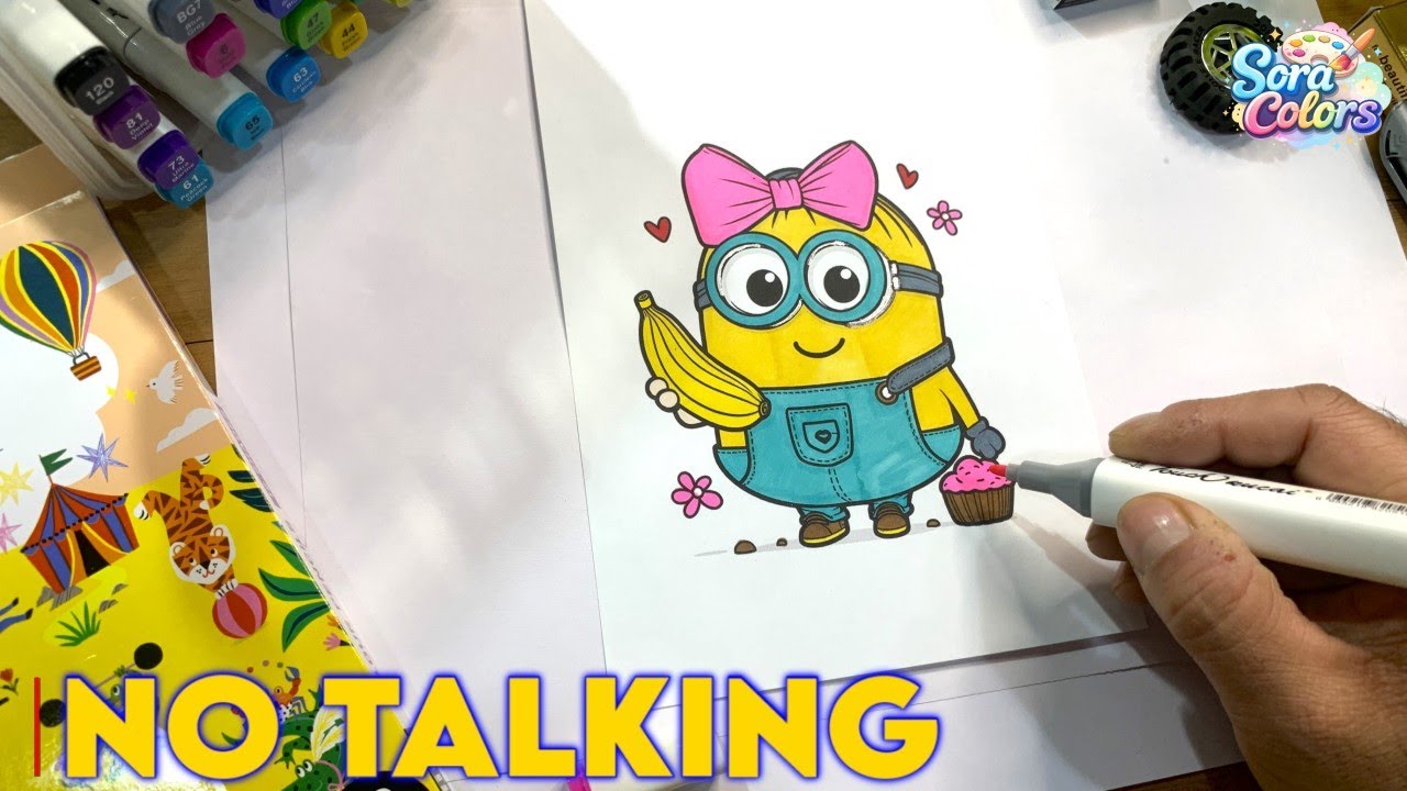 Oddly Satisfying Cute Minion Coloring ASMR 🎨 | Alcohol Markers