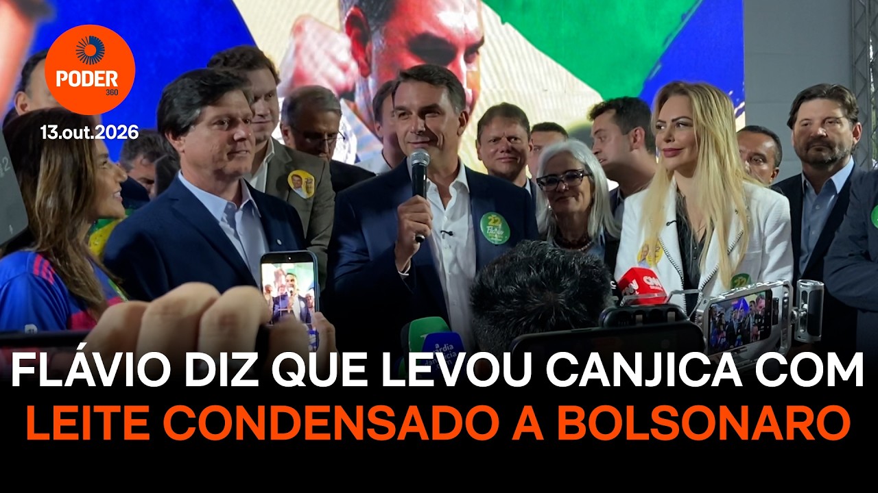 Flávio diz que levou canjica com leite condensado a Bolsonaro