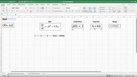 Implementing Euler’s method in Excel