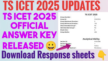 TS ICET 2025 Answer Key & Response sheets Released | How to Download TS ICET 2025 Response sheets