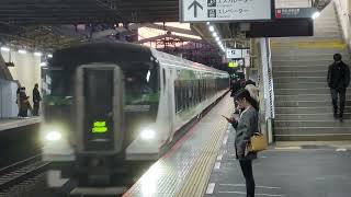 4K【フリー素材】臨時列車e257系　中央線西八王子駅　通過シーン　2024.1.5(2)