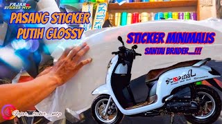 Pasang Sticker Scoopy Full Warna Putih Glossy