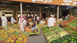 أسعار الخضار والفواكه في أرخص و أفضل سوق بالمدينة المنورة😋 8كيلو مانجو ب25 ريال🇸🇦✨️