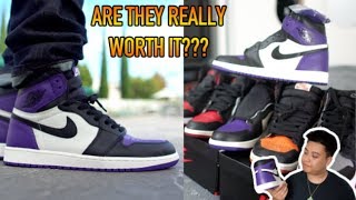 IS THE AIR JORDAN 1 'COURT PURPLE' REALLY WORTH IT? REVIEW + COMPARISON + ON FEET!!!