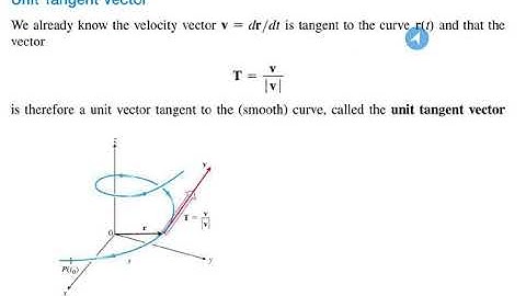 MAT 273 - Calc3 - 13.3c Finding A Tangent Unit Vector