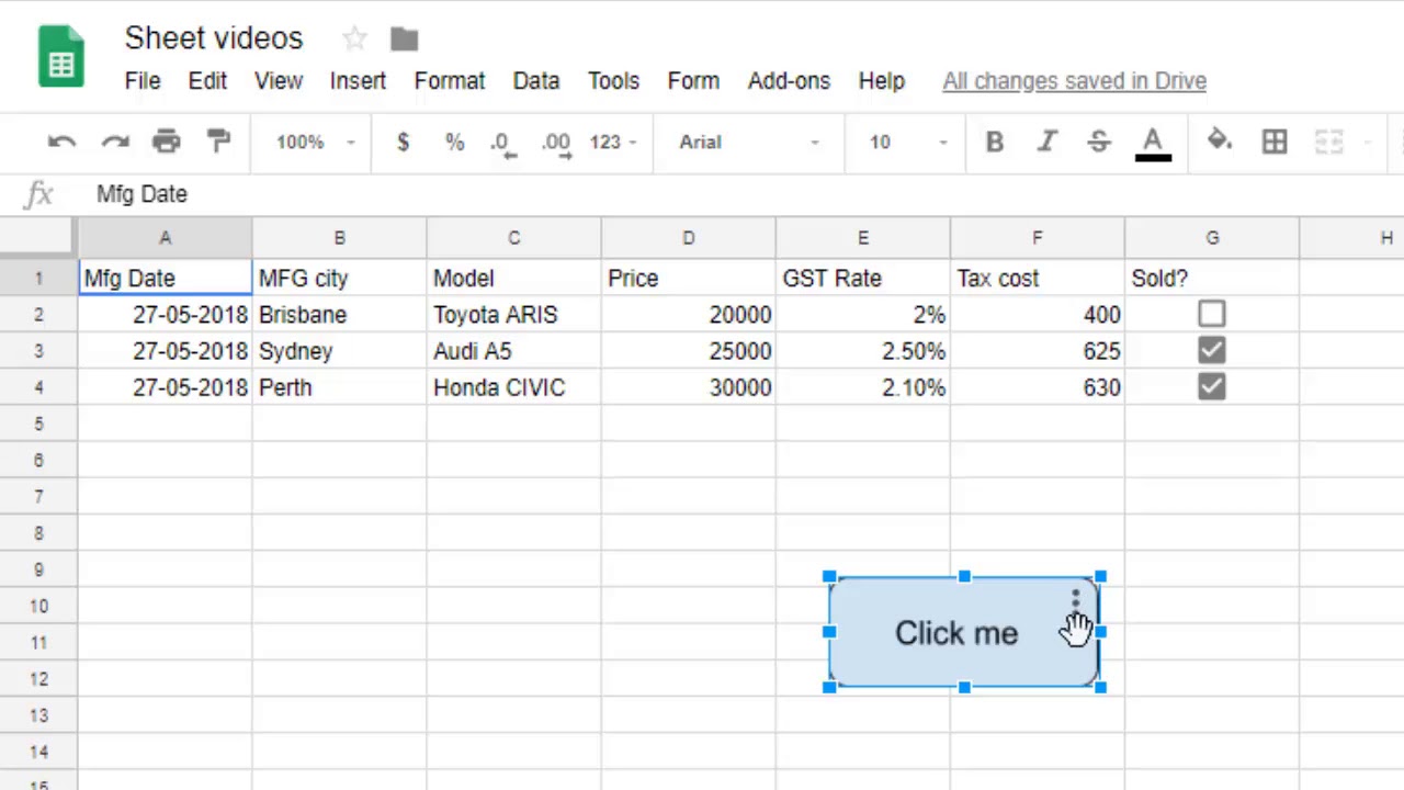 assign macro to button in google sheets