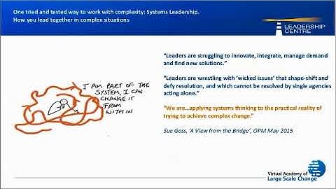 Module 1 (Systems Leadership) from the Virtual Academy of Large Scale Change 1 November 2017