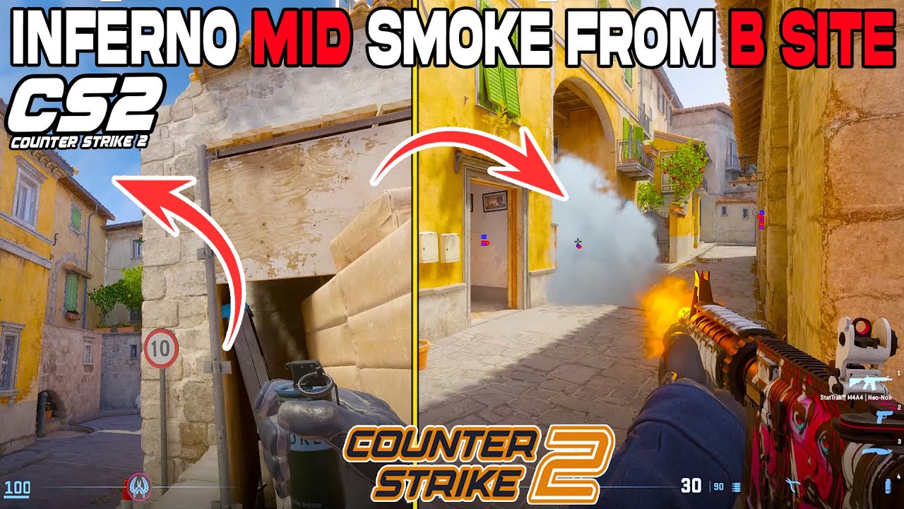 You Can Smoke A Entrence From B Site in INFERNO CS2 - YouTube