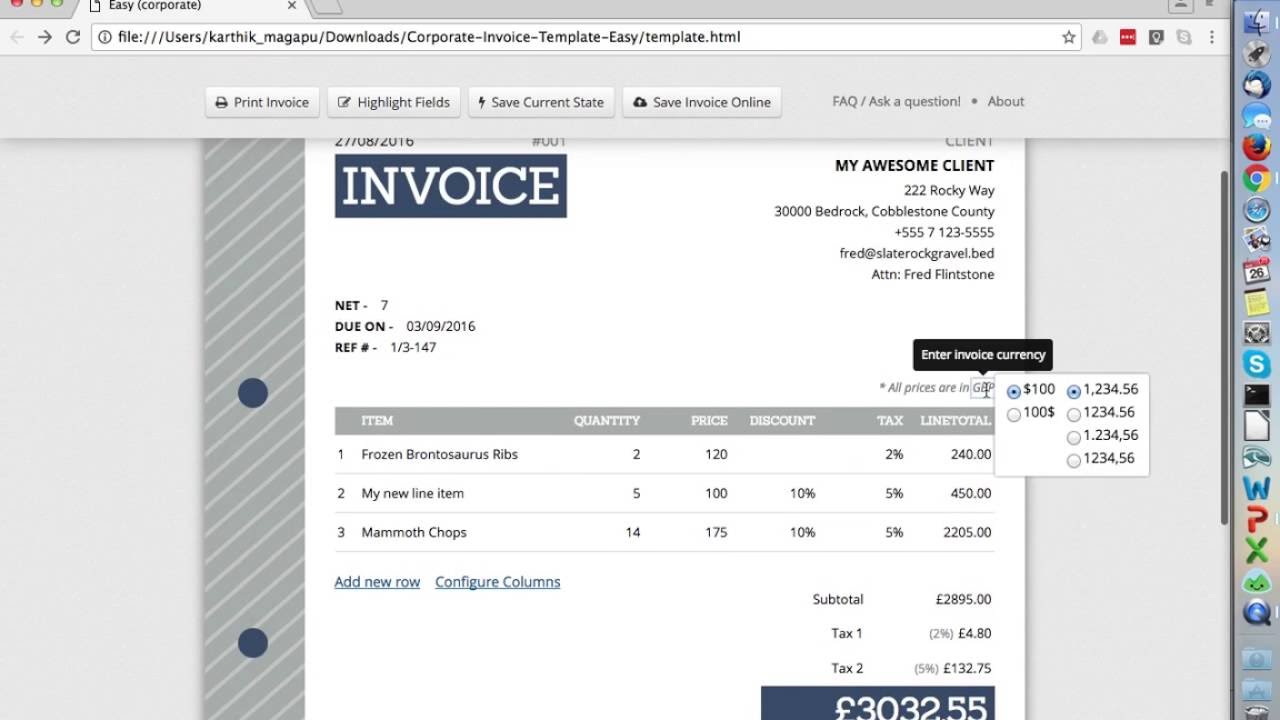 Get Invoice Example Html Pictures